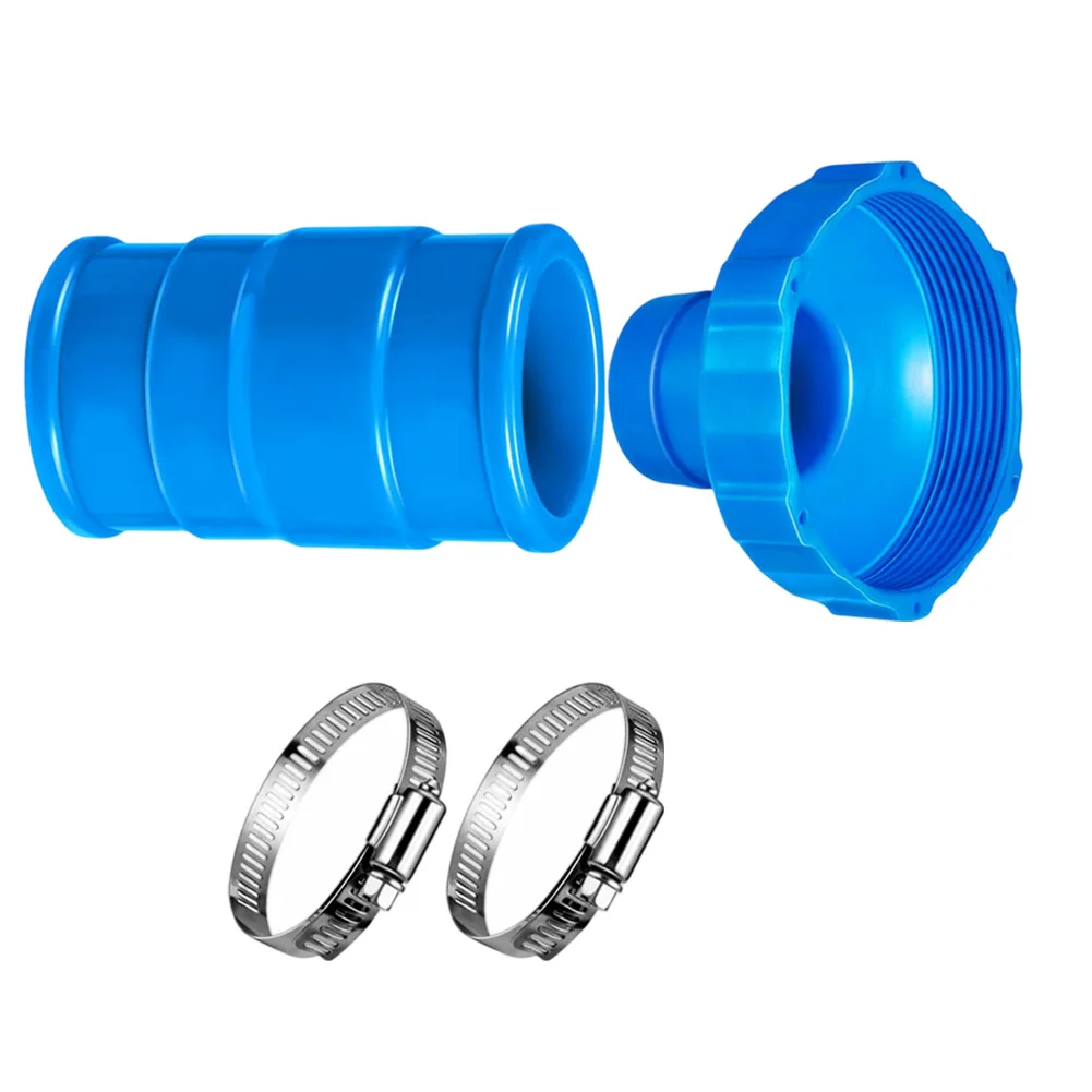 Pool Vacuum Hose Adapter Kit for Intex 11238 with 2 Clamps to Enable Use with 1 1/2 Inch Hoses and Pool Inlet Fittings