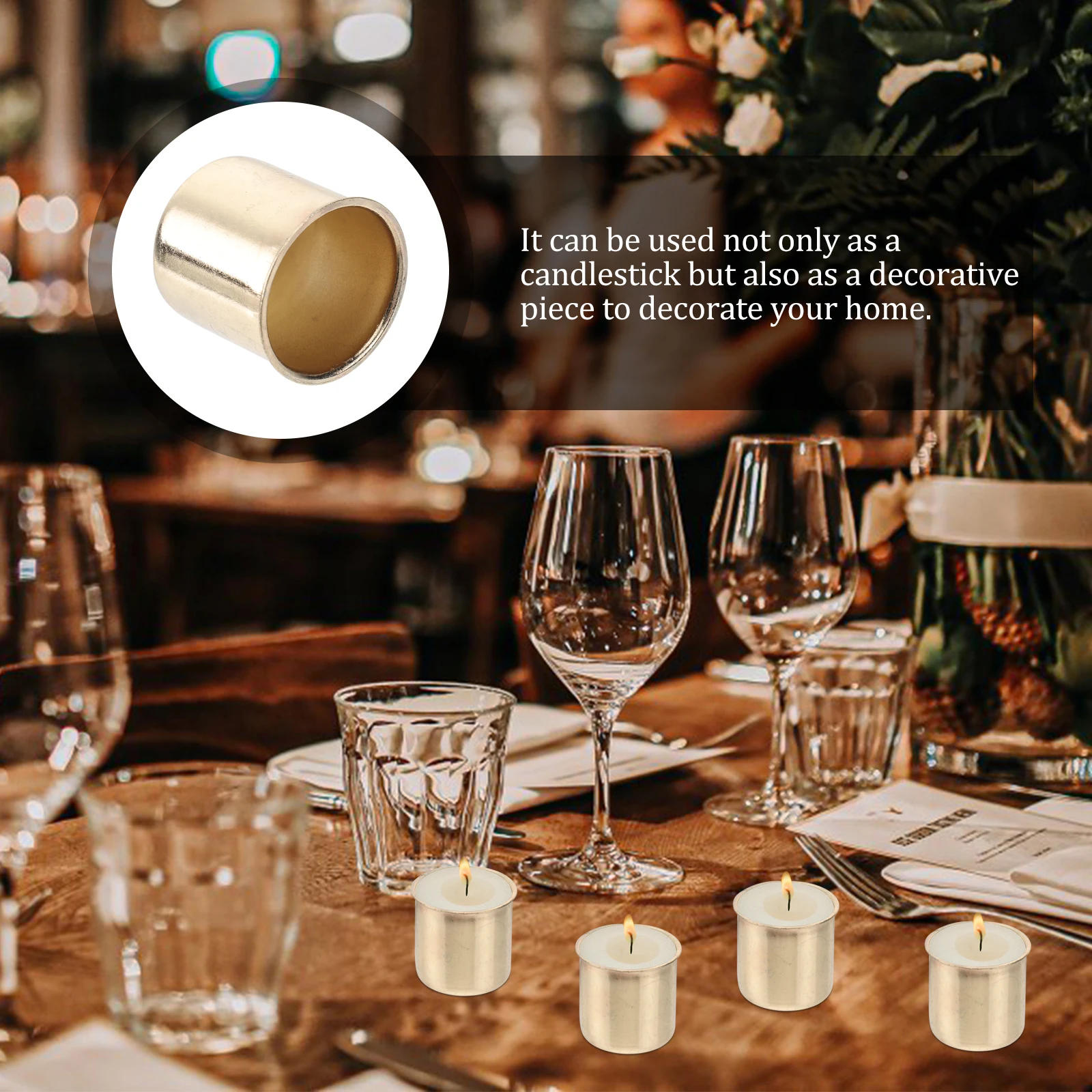 

10pcs Cup Creative Candlestick Home Decorative Iron Mini Holder Gift Wax Container Simple Design Smooth Base For