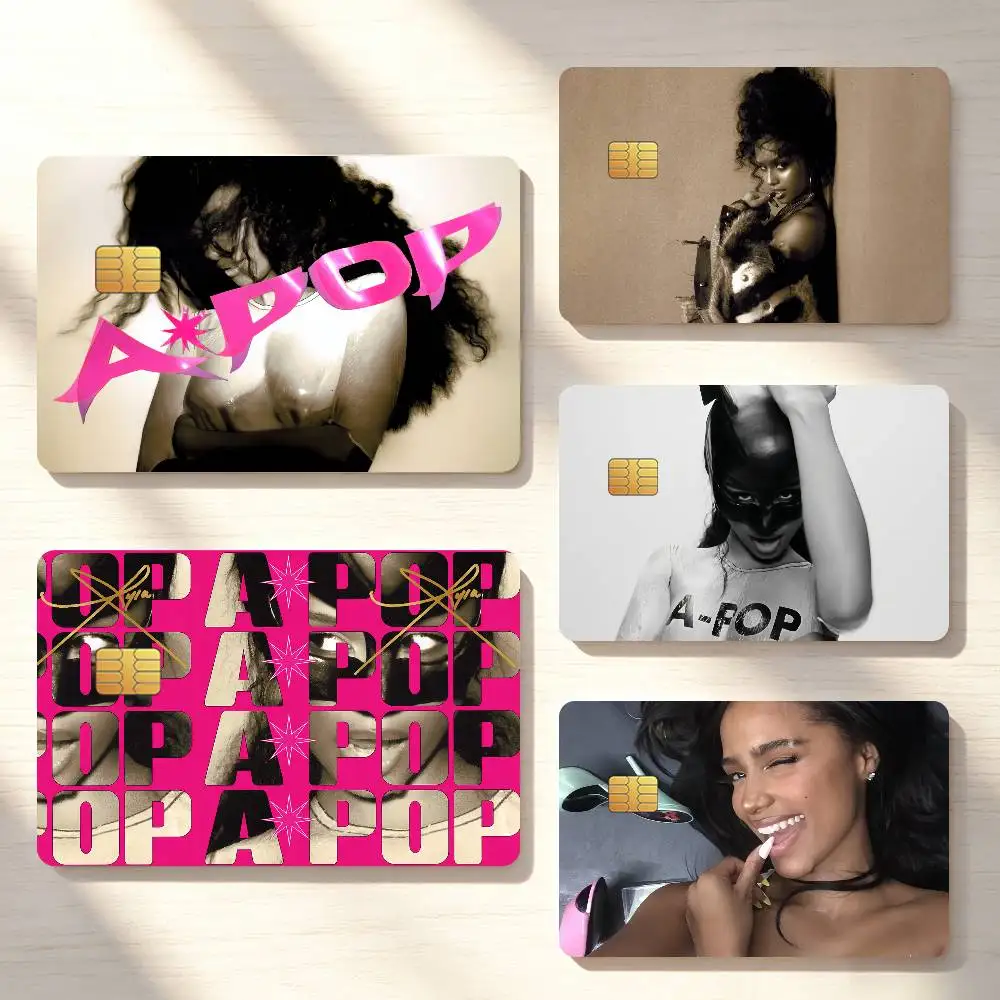 Singer T-Tyla Apop Credit Card Skin Stickers For Bank Bus Metro Cards Waterproof Anti-Scratch Gift 4PCS