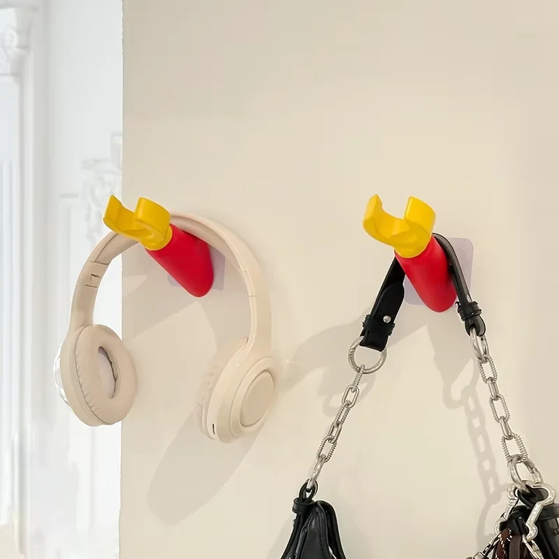 Creative 3D Printed Wall Hook Without Drilling Multifunctional Storage Hook for Hanging Headphones Backpacks Home Decoration