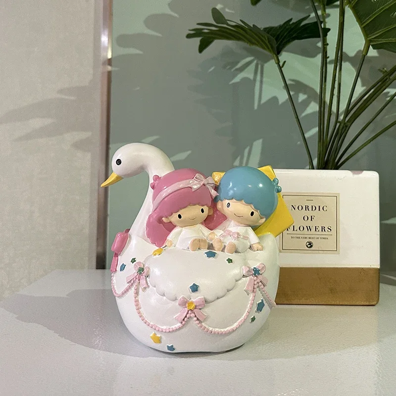 

Sanrio Little Stars Resin Coin Storage Swan Piggy Bank Desktop Model Ornaments Home Decoration Children Birthday Present Toys