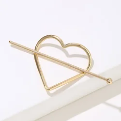 2pcs Korean Version Simple Fashion Style Alloy Heart Shaped Arrow Hairpin Hair Decoration Hairpin Hair Tool