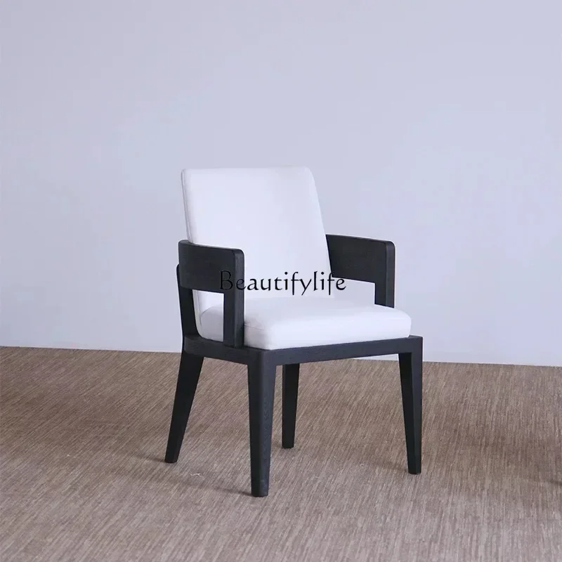 

FG26Retro Cream Wind Ancient Chair Household Armrest Backrest Solid Wood Dining Chair