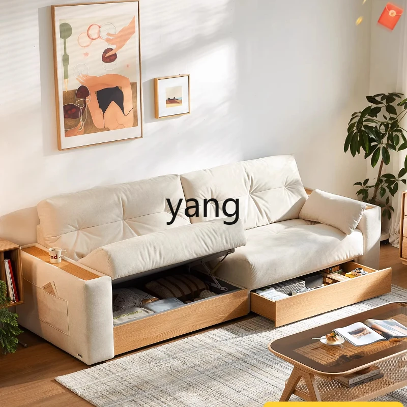 

YHM Anti-Cat Scratch Fabric Storage Sofa Living Room Cloud Straight Row