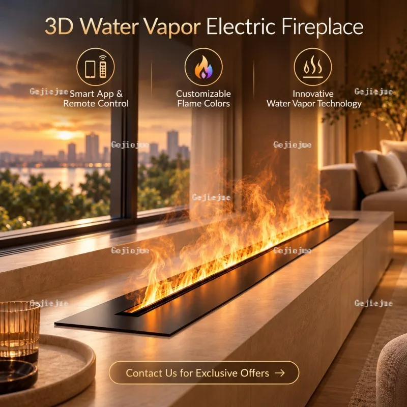 Linear Water Vapor Fireplace Decorative Electric Mist Flame Feature for Contemporary TV Console Tv Stand with Fireplace Firepit