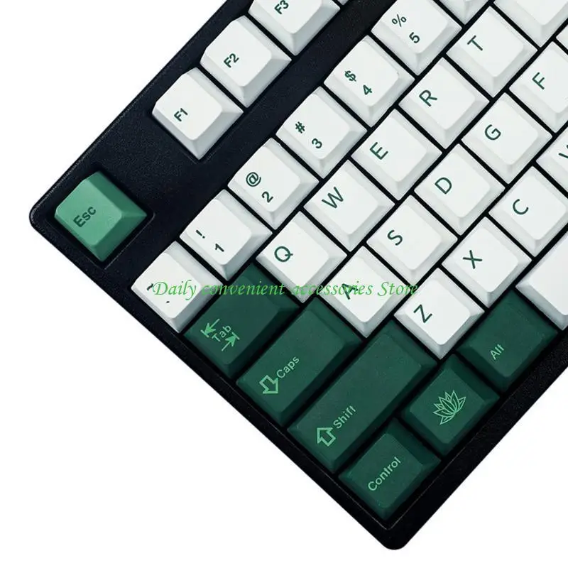 

97QB 144 Keys Dye Subbed PBT Keycaps Set Botanical Cherry MX Profile for Game-player