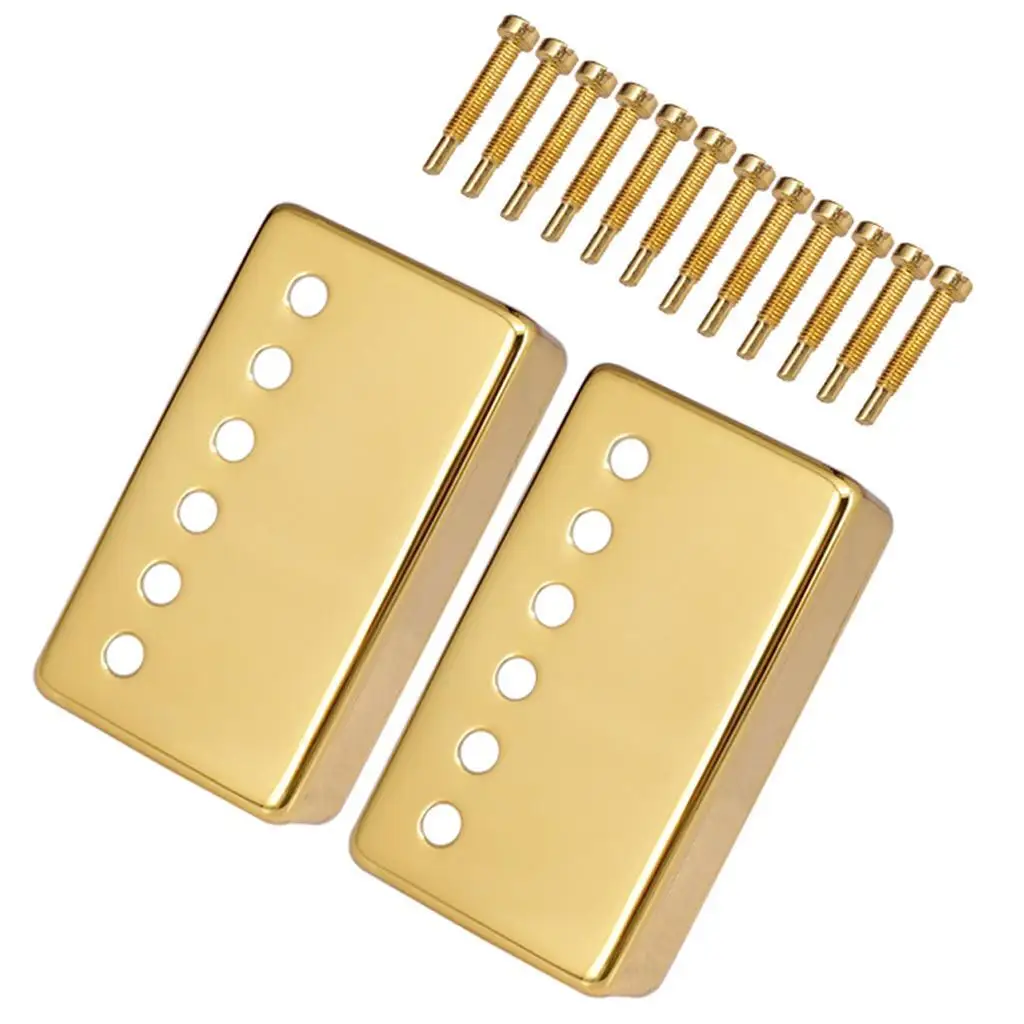 Humbucker Pickup Covers for Electric Guitar With Pickup Clamp Screws Golden