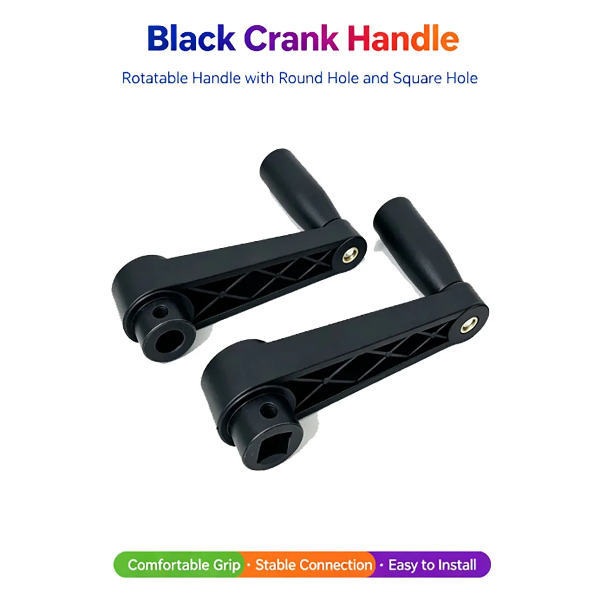 Quick Operation Rocker Handle Ergonomic Grip Square Round Hole for Machine Tools Valve Control Mechanical Equipment