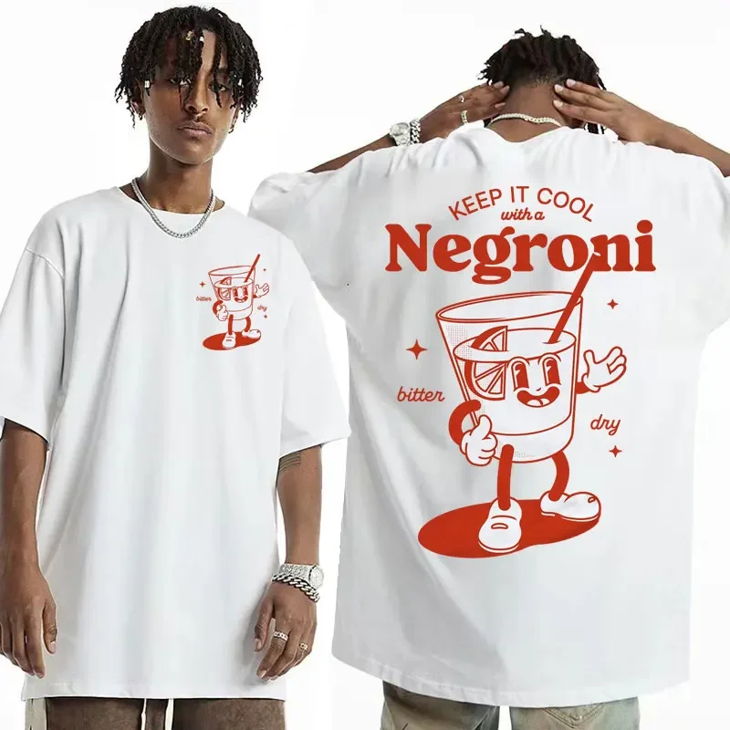 

Negroni Retro Inspired Red Meme T-shirts Unisex Harajuku Cartoon Cool Grh T Shirts Men's Oversized Cotton T Shirt Streetwear