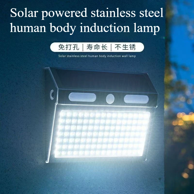 

4 Modes Sensor Light Stainless Steel Solar Lamp Home Outdoor Gate Wall Lighting Wall Lamp Outdoor Waterproof Led Garden Lamp Hot