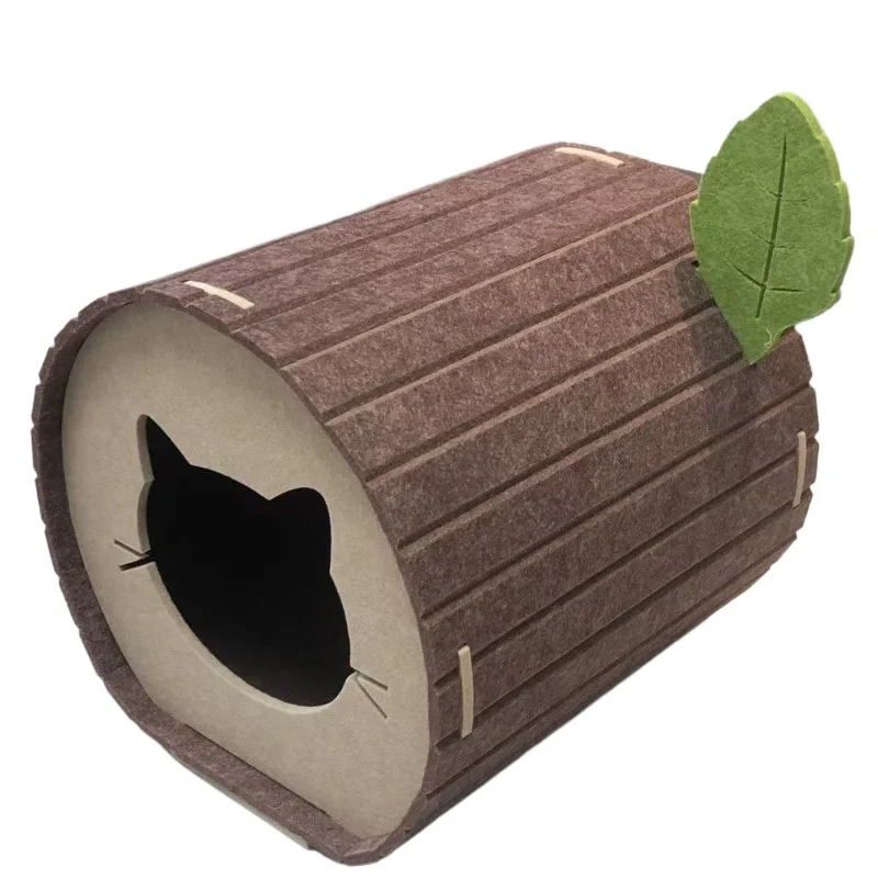 Warm Felt Cat Tunnel Bed Semi Enclosed Tree Hole Villa Scratching Mat Integrated Climbing Frame