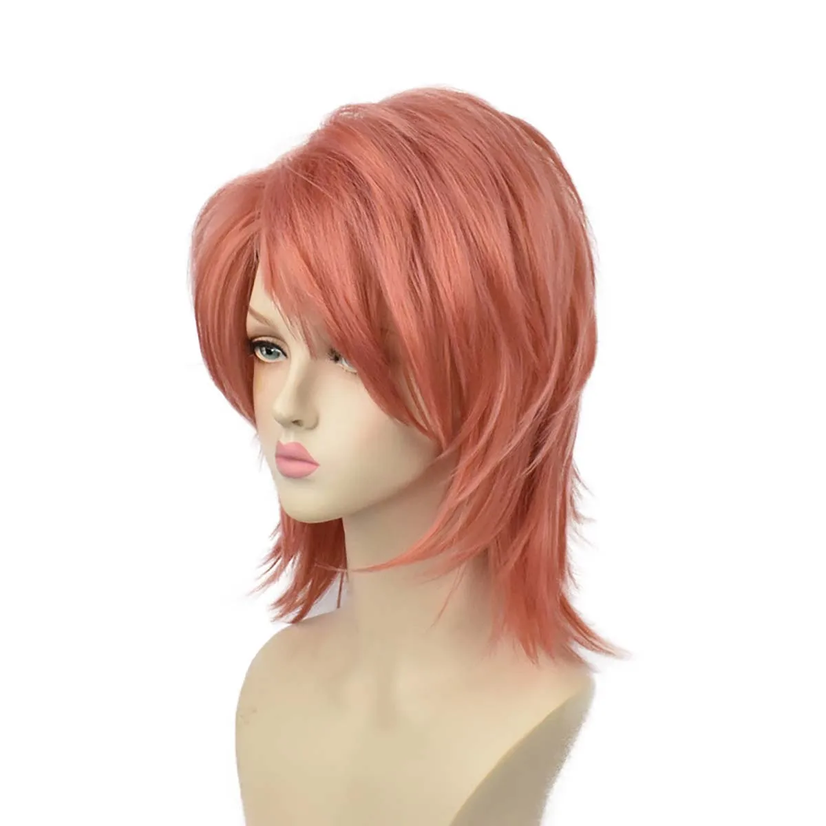 Cos Party Halloween Anime Demon Slayer Kimetsu no Yaiba Sabito Cosplay Pink Curly Hairs Short Wig