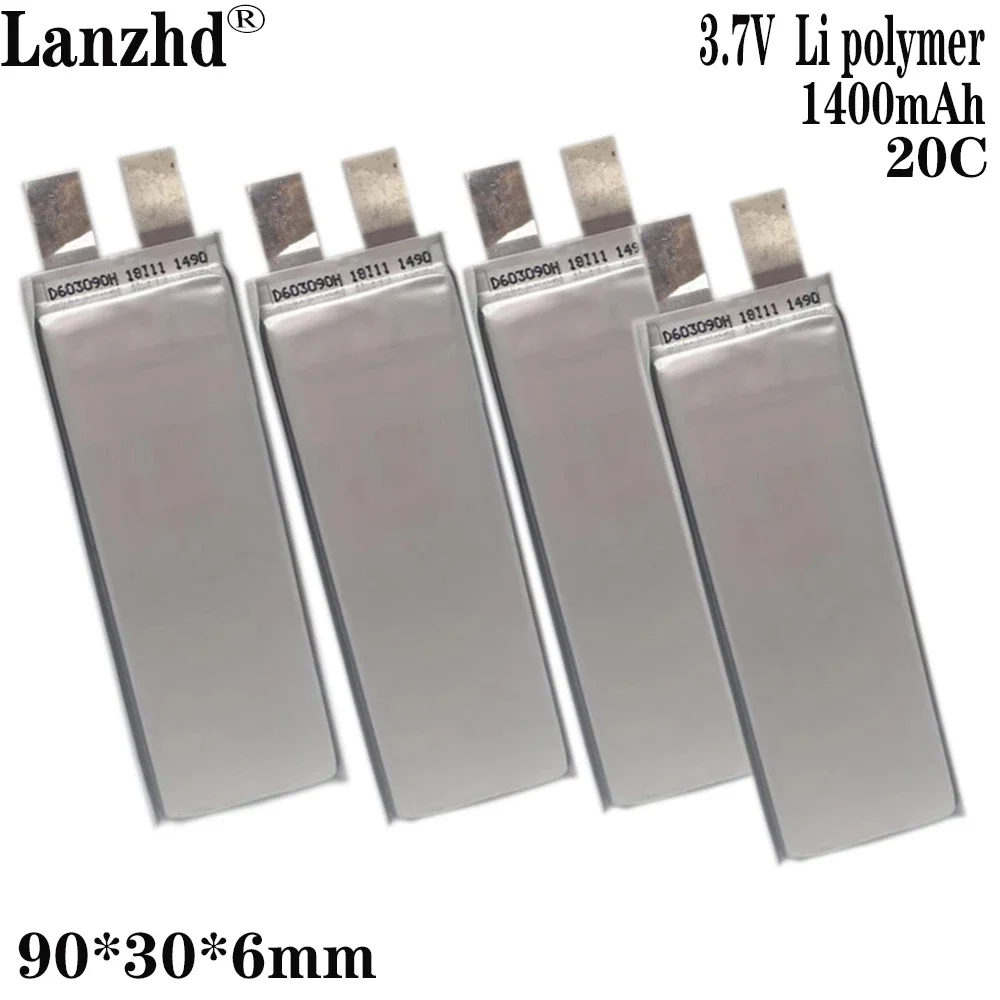 1-10pcs 3.7V 20c lipo battery 603090 1400mAh For Buggy Car Truck Lipolymer power batteries Spot welder model plane