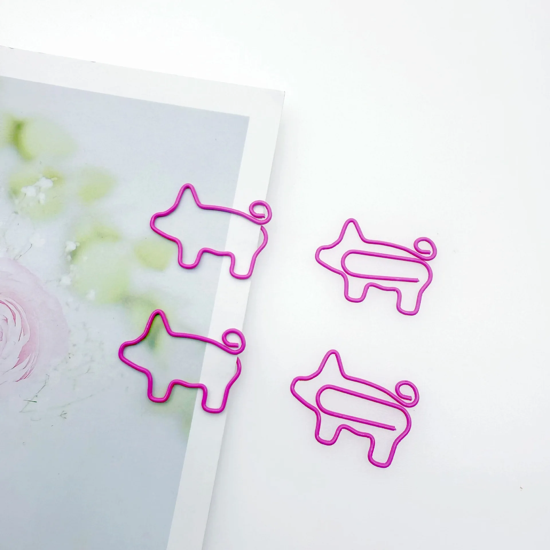 Pink Pig Paper Clip Animal Paper Clips Shape Clip Pin Metal Book Clip Cute Paperclips Boxed Study Accessories School Stationery