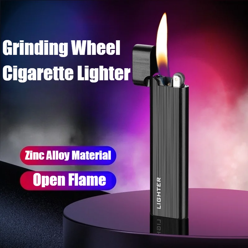 

Cigar Igniter Grinding Wheel Inclined Fire Inflatable Lighter Metal Windproof Open Flame Cigarette Lighters & Smoking Accessorie