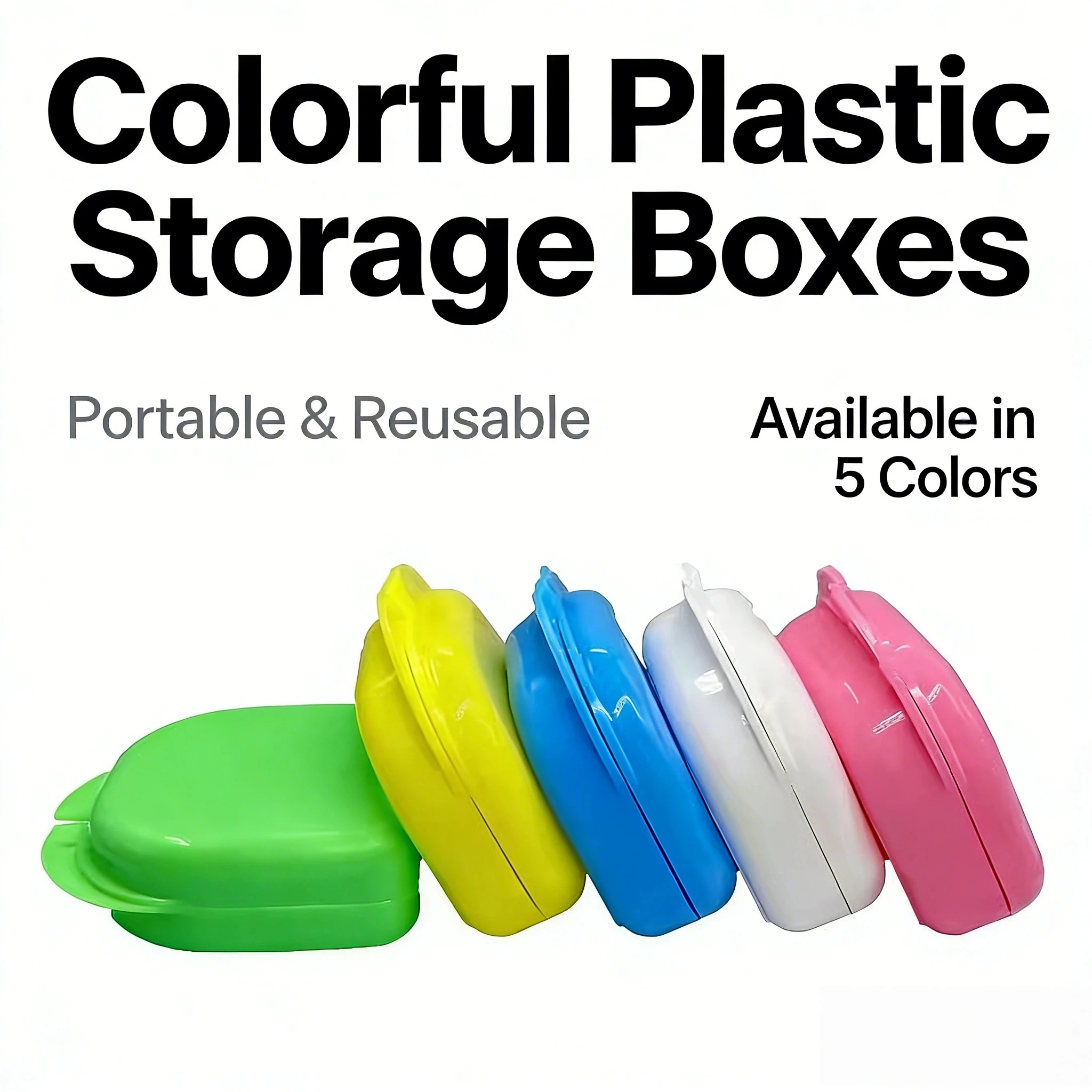 Lot de 50 boîtes de rangement dentaire pour protège-dents, gouttières orthodontiques, prothèses dentaires et appareils dentaires, en plastique, pour l'hygiène buccale, organisateur portable de voyage
