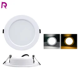 LED 다운라이트 천장 조명, 매입형 원형 LED 패널 조명, 실내 조명 스포트라이트, AC110V, 220V, 5W, 9W, 12W, 15W, 18W, DC12V, 24V