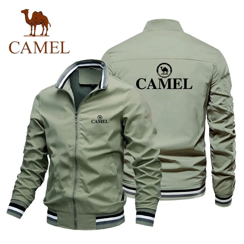 New CAMEL Men's Jacket Spring and Autumn Casual Fashion Slim Fit Jacket Baseball Jacket Men's Jacket M-4XL Hot Stamping