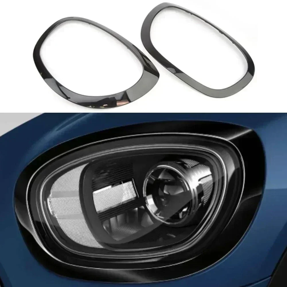 

1/2PCS Gloss Black Headlight Trim Rings Bezel Cover For BMW For MINI For COUNTRYMAN F60 51138739351 51138739352