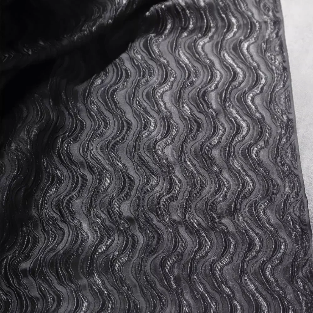 

Волна воды, рельефная жаккардовая ткань для сумки, дизайнерская одежда «сделай сам», оптовая продажа, ткань для одежды, шитье своими руками по метрам