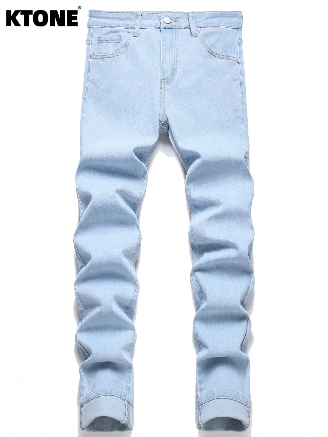 

Urban Blue Men's Slim Jeans Pant For Man Original Y2K Drip Trend Casual Trousers No accessories or belts included