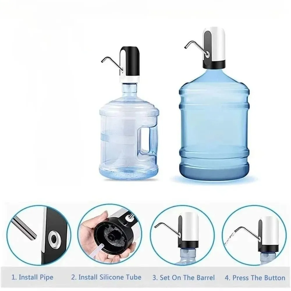 Barreled Water Bottle Pump USB Rechargeable One-button Switch Electric Water Dispenser With Extension Hose Automatic
