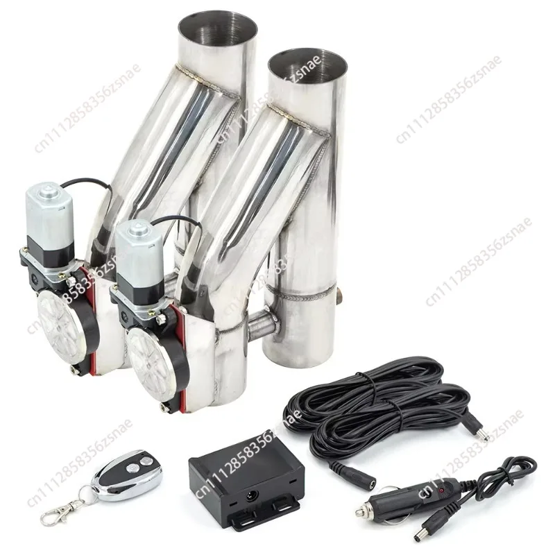 for stainless steel 1 drag 2 double valve exhaust cut-off pipe muffler bypass exhaust decorative pipe remote control DYTR