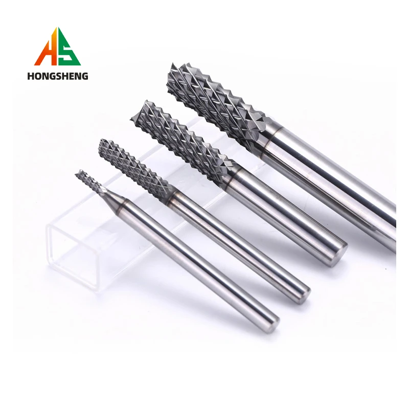 솔리드 카바이드 옥수수 엔드 밀 밀링 커터 비트 3.15, 4, 6, 8mm 흑연/탄소 섬유 PCB 엔드 밀 CNC 커팅 밀링 도구