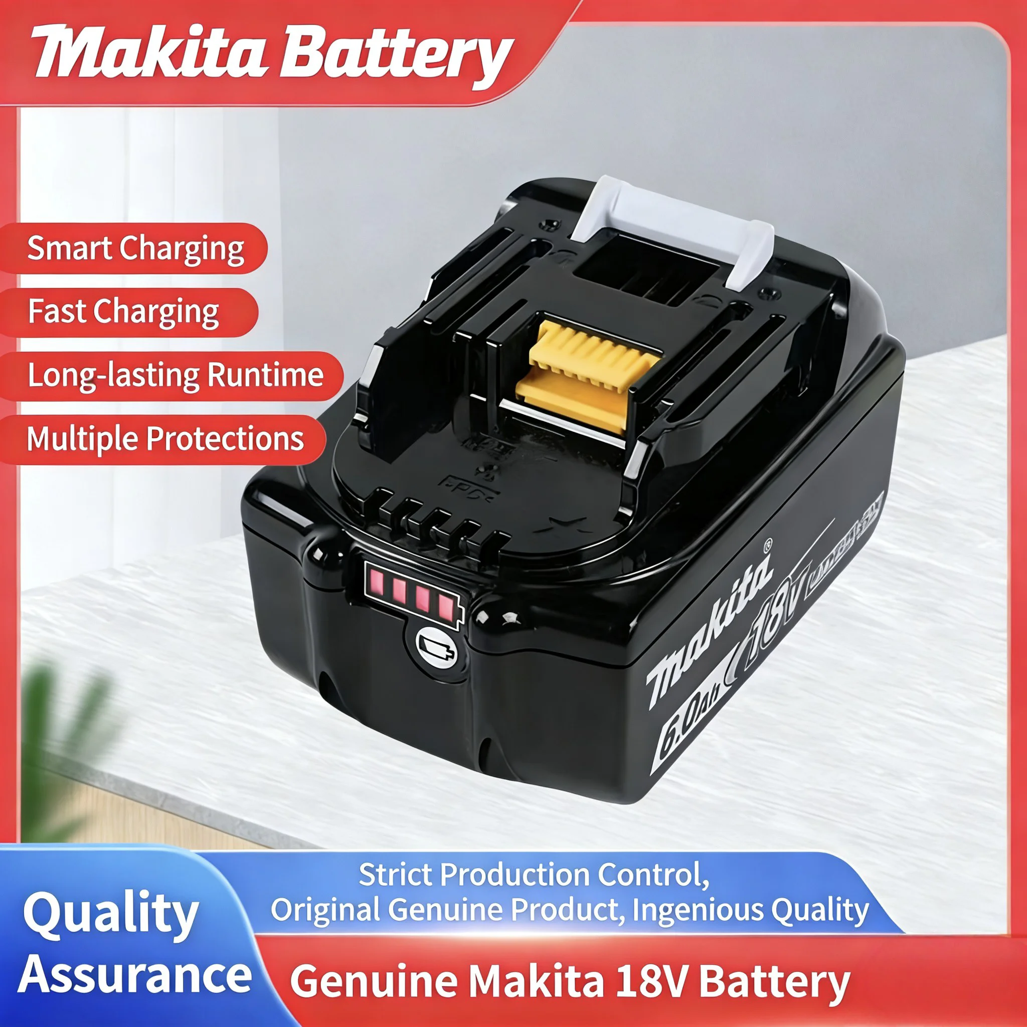 

100% Оригинальный литиевый аккумулятор Makita 18В 6Ач 5Ач 3Ач для замены BL1815 BL1830B BL1840 BL1850 BL1850B BL1860