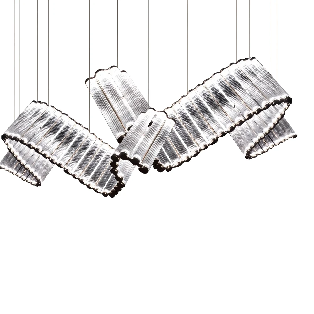 Luxury Dining Room Designer Long Pendant Lamp Adjustable Shape Lamparas Come Get This Long Glass Tube Ceiling Pendant Lights