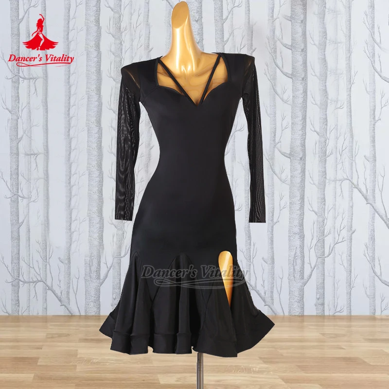 Teenager Chacha Samba Rumba Art Examination Dress Customize Adult Latin Professional Training&Perform Clothing Dancer's Vitality