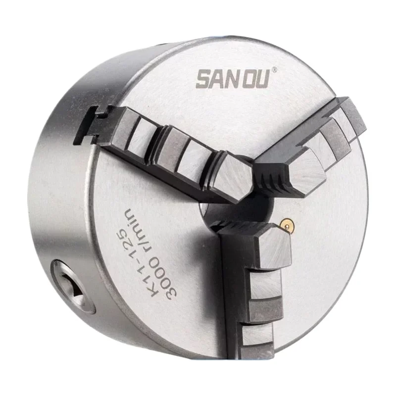 K11-125 Lathe Chuck 125mm SANOU 3 Jaw Self-Centering Lathe Chuck Precision Metal Lathe Manual Scroll Machine Tools