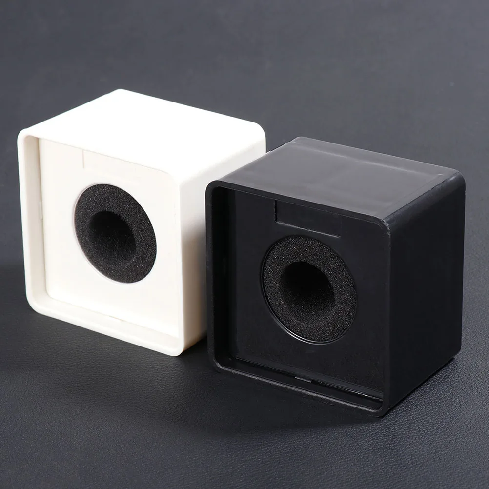 4pcs Mic Logo Flag Station Durable Square Microphone Stand Creative Abs Interview Logo Box Radio Studio Voice Over Recording