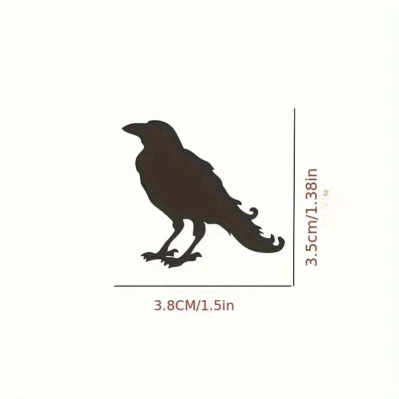 2Pcs Mini Crow Bird Waterproof Vinyl Stickers Decals for Car Rearview Mirror Laptop Phone Multi‑Surface Exterior Decor