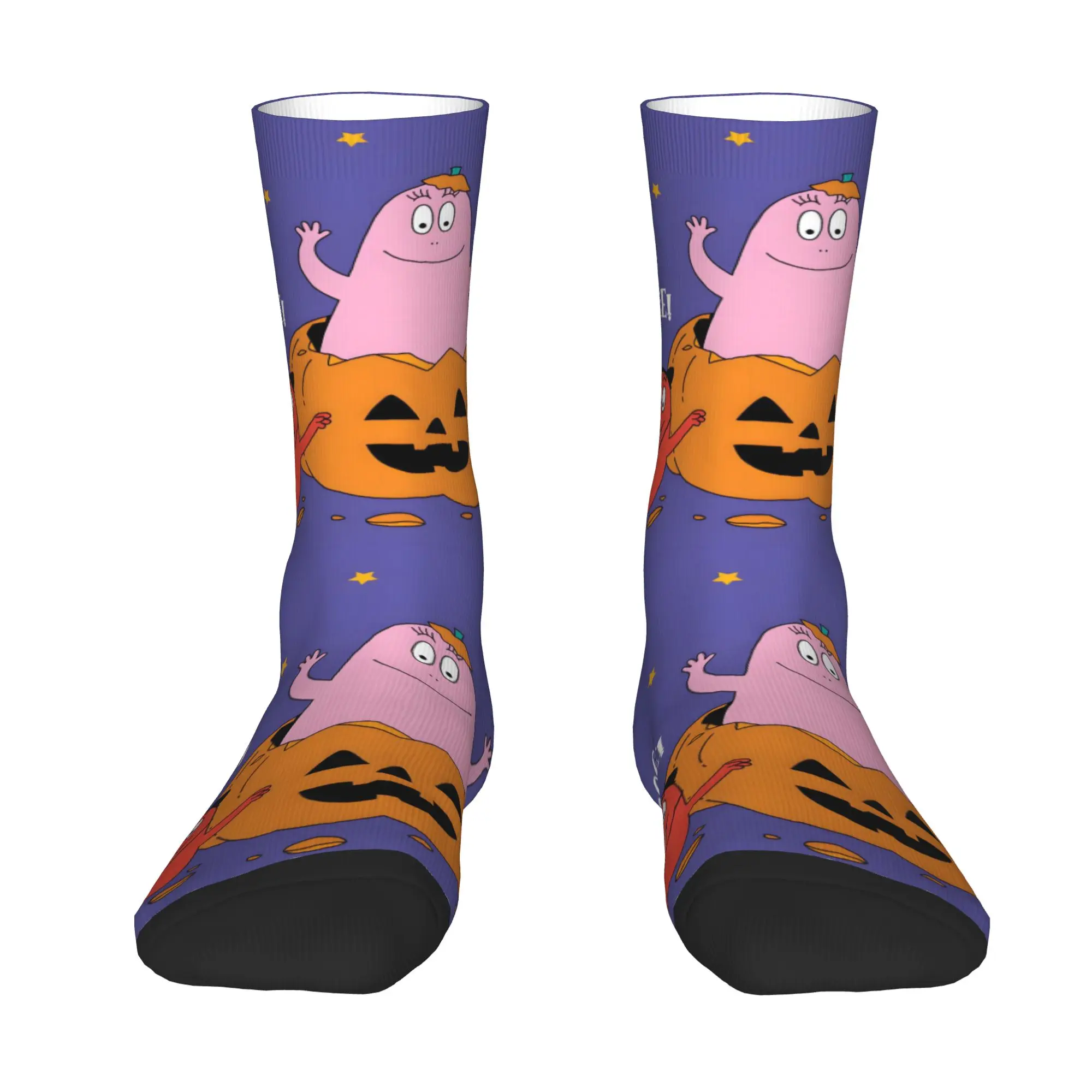 Custom Funny Cartoon Barbapapa Wallpaper Dress Socks Men Women Warm Funny Novelty  Crew Socks