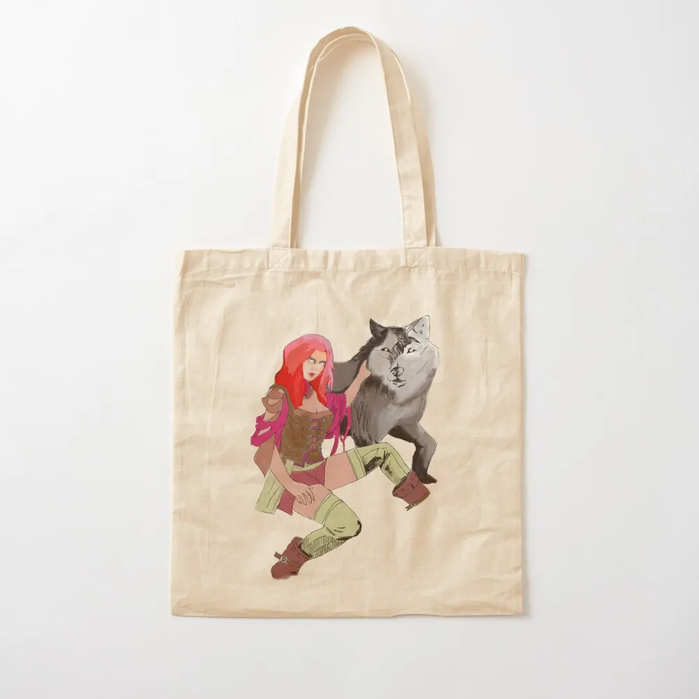 

Women and wolf Tote Bag sacs de shopping Cloth bag Gift bag sac pour femme Canvas Tote