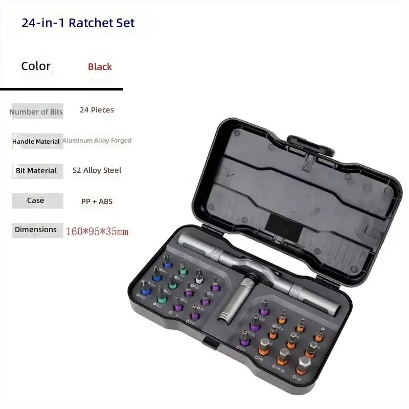 for 24 in 1 Ratchet Screwdriver Set Multifunctional Home Repair Tool Kit Precision Bits Driver