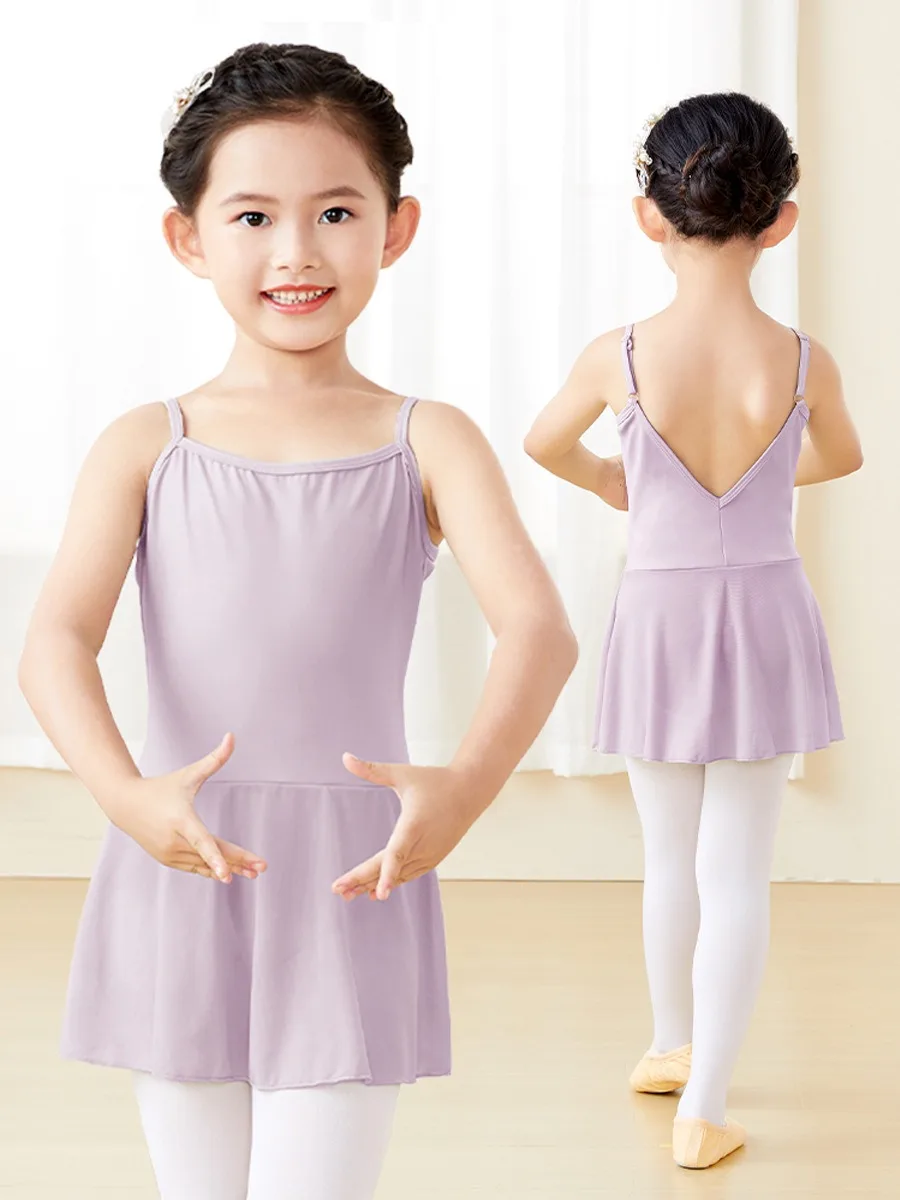 Ballet Leotards for Girls Dance Camisole Dress Skirted Ballerina Outfits Skate Sleeveless Adjustable Strap Toddler To Little Kid