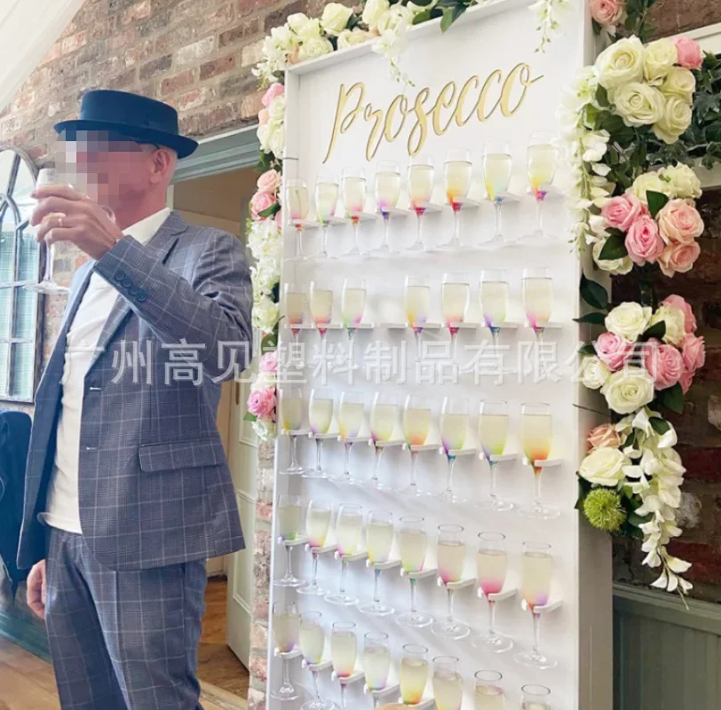 Wedding props acrylic display rack wedding champagne wall sparkling wine display rack export celebration party