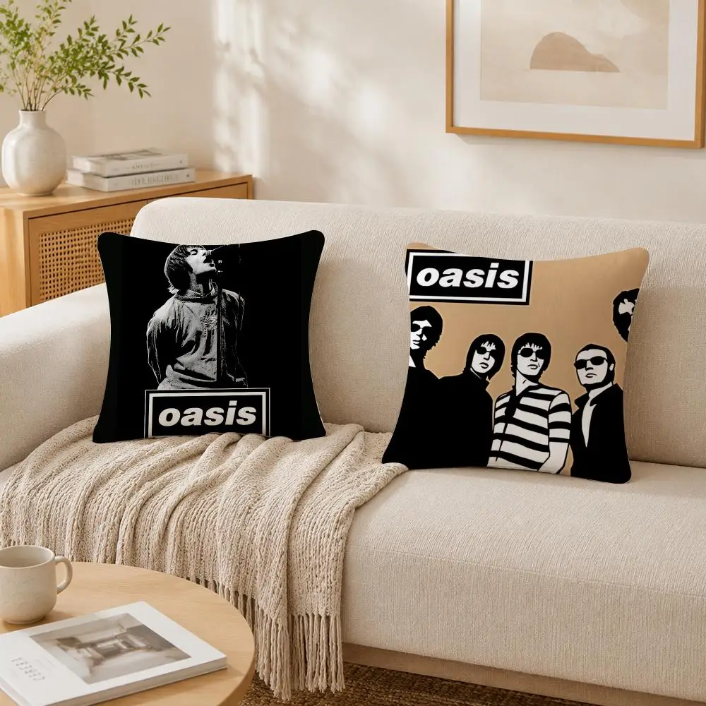Hot Rock Band O-Oasis Cushion Cover Plush Decorative Pillow Case With Hidden Zipper Fashion Room Decor For Home
