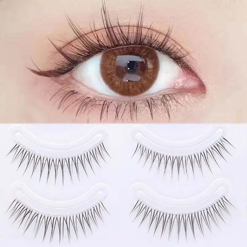 Qing Xiaoman Girl Group V-Shaped Natural Airy Fairy Manga Transparent Stem Beginner Korean Style False Eyelashes