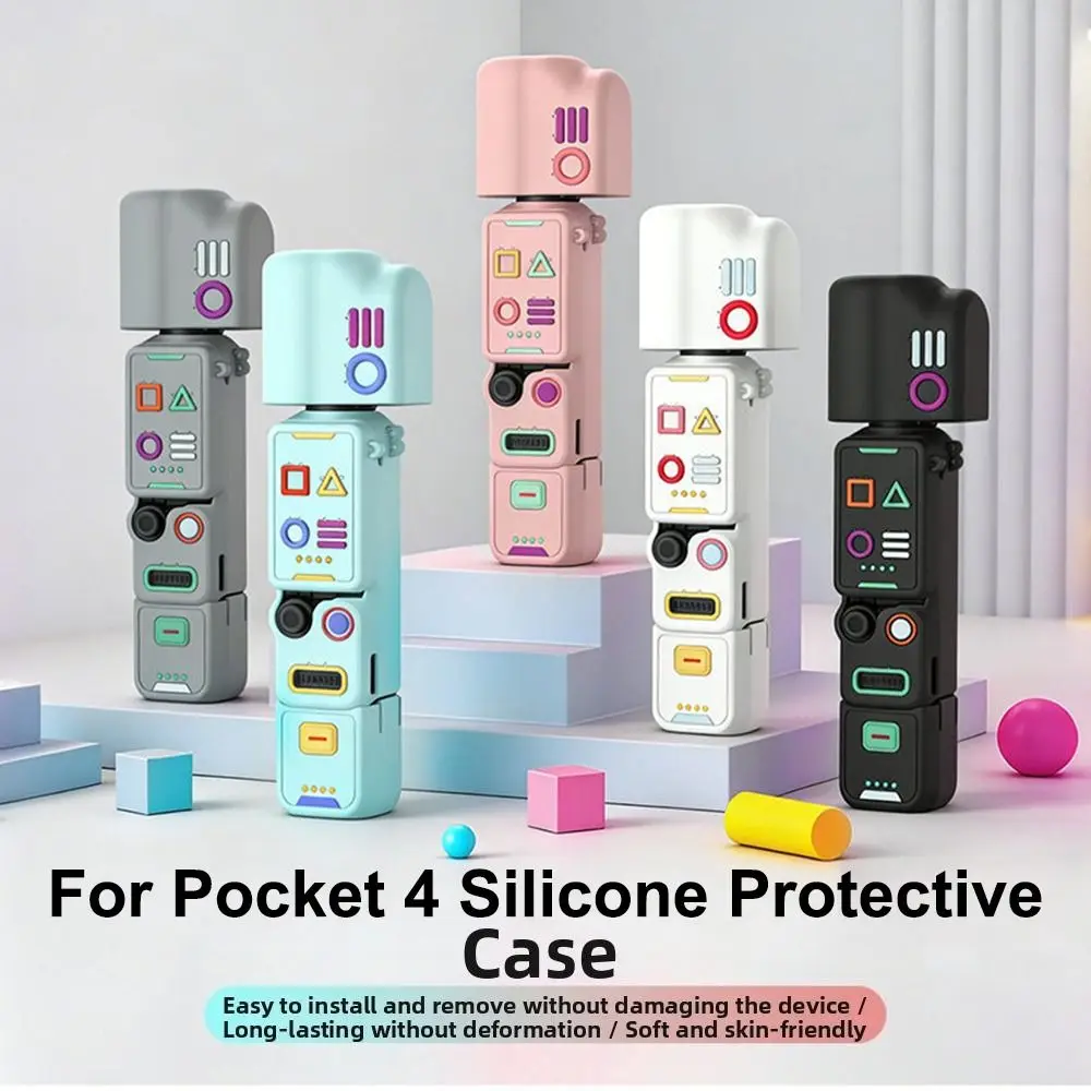 Portable Silicone Case Dustproof Lightweight Screen Protector Anti-Scratch Gimbal Camera Protective Case for DJI Osmo Pocket 4