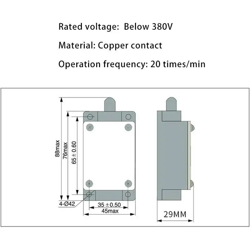 Interruptor de límite de 2 piezas, interruptores de carrera de elevador de LX19-001, 1NO 1NC, adecuado para equipos mecánicos de 500V/5A