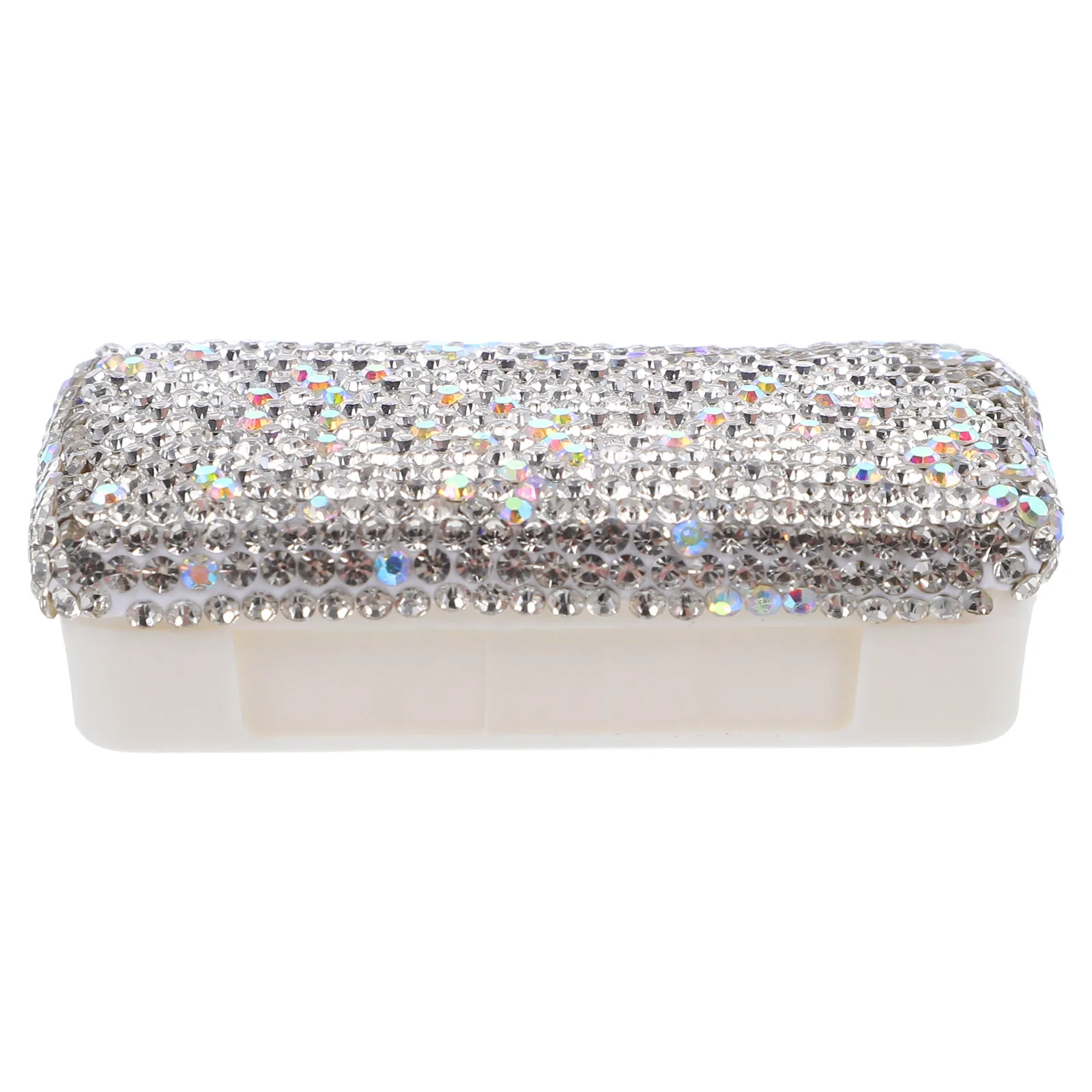 Portable Crystal Rhinestone Pill Box Mini Compact Organizer Moisture Proof Daily Travel Medicine Case