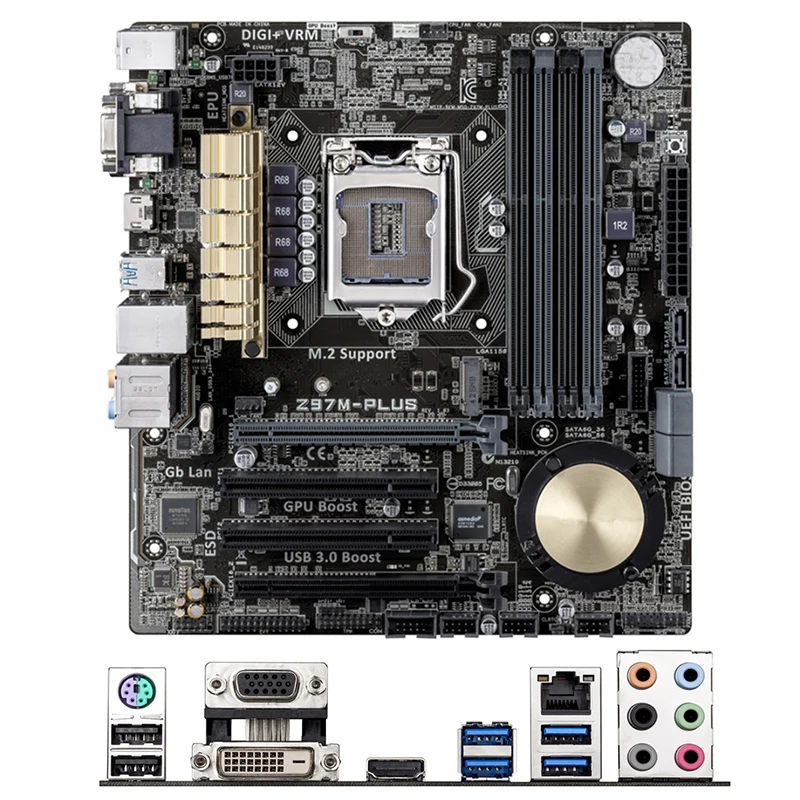 For Intel Z97 Z97M-PLUS motherboard Used original LGA1150 LGA 1150 DDR3 32GB USB2.0 USB3.0 SATA3 Desktop Mainboard