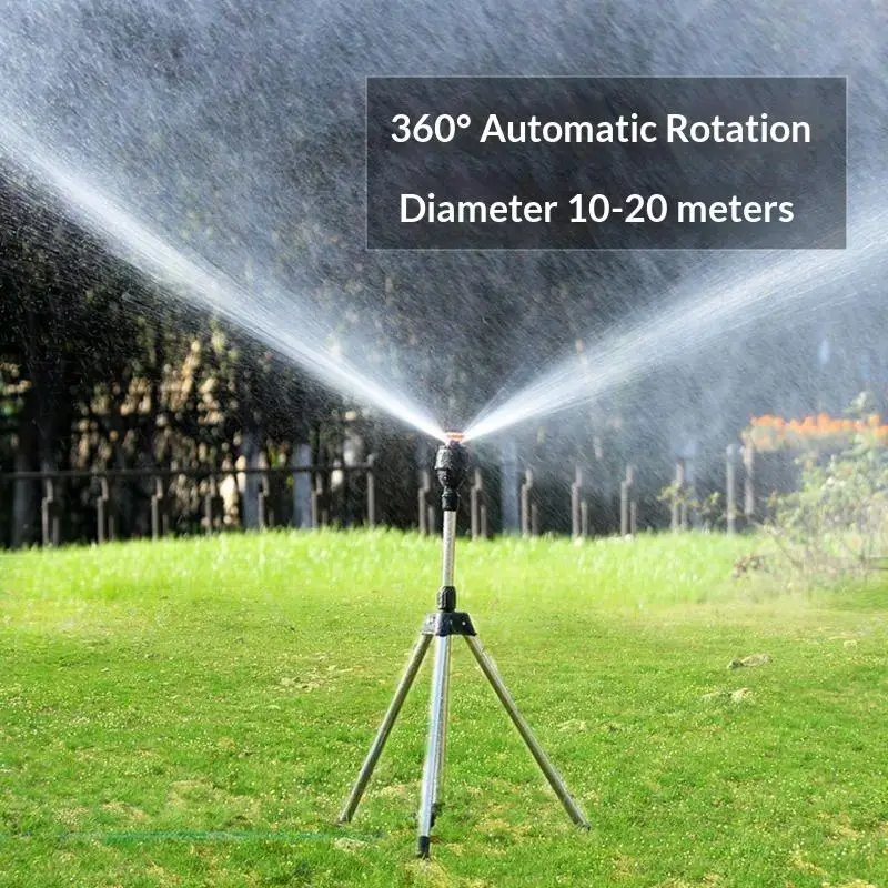 Stainless Steel Telescopic Sprinkler Tripod 360° Rotatable Head for Outdoor Garden Lawn Yard Irrigation Watering