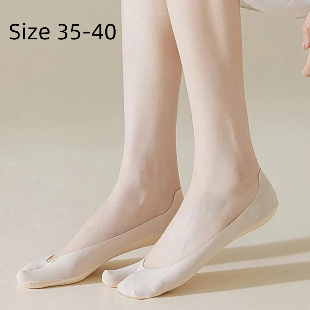 5 Pairs Fashion Breathable Split Toe Socks Ultra Thin Soft Cotton Liner Boat Ankle Socks Invisible Two Toe Socks Women Ladies