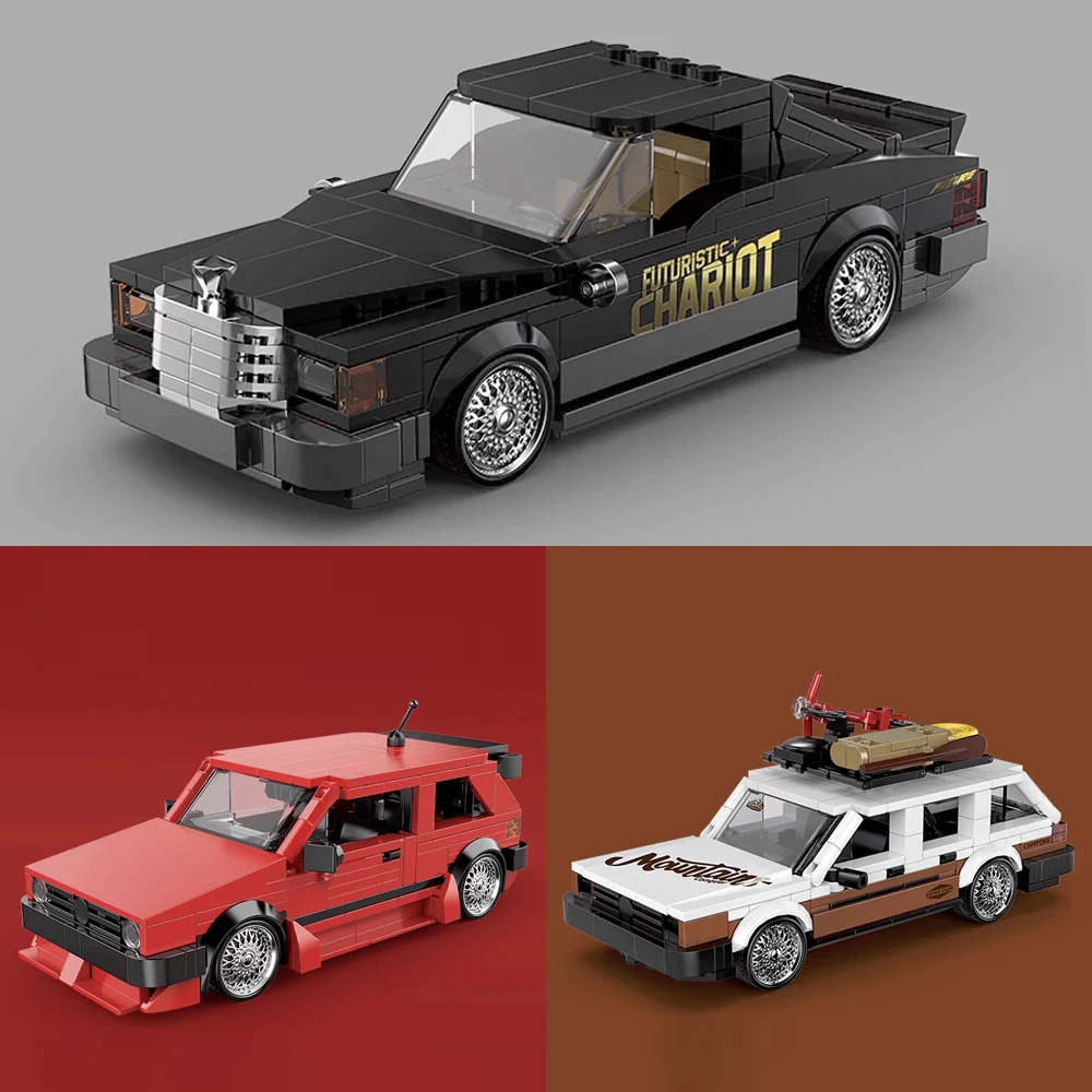 

Golf MK2 Time Travel Santana Wagon Building Blocks STEM Model with Storage Box Educational DIY Collectible Toy Gift Adults Kids