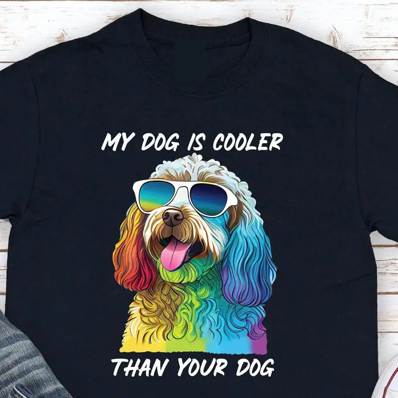 #31 Cockapoo Dog Pop Art T-Shirt, Dog Lover T-Shirt, Funny Dog Navy T Shirt
