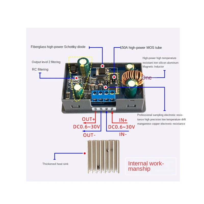 Buck Boost Converter CC CV 0.6-30V 4A Power Module Adjustable Laboratory Regulated Power Supply DIY For Solar Charge